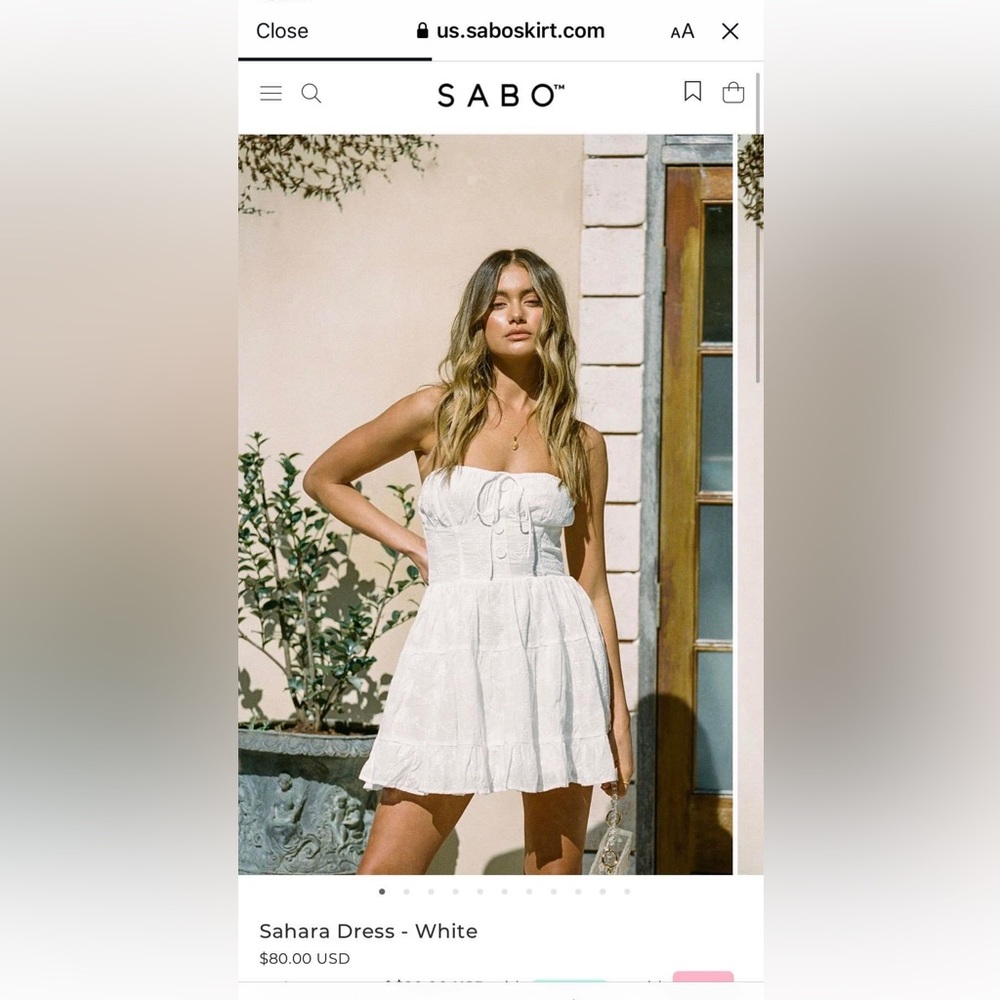 White Sabo Skirt Mini dress